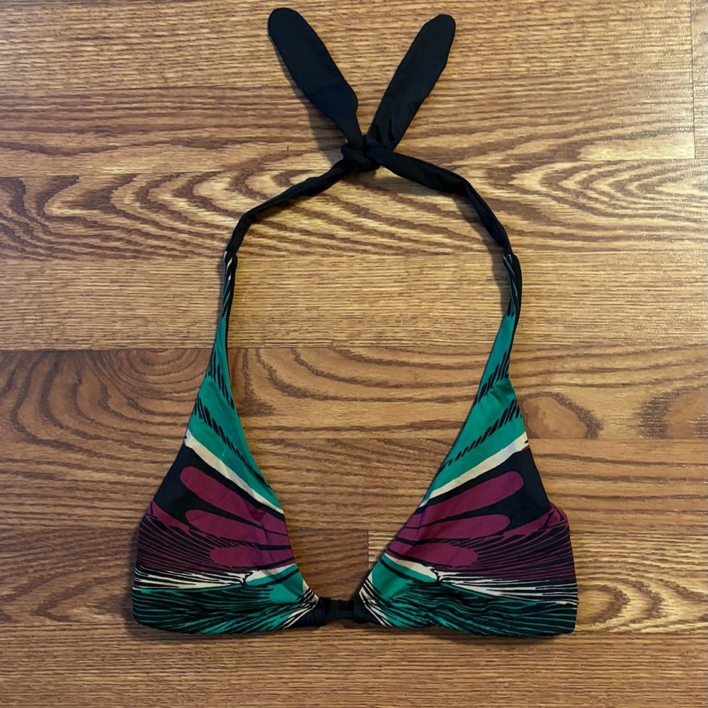 Victoria's Secret Black and Green Bikini Top